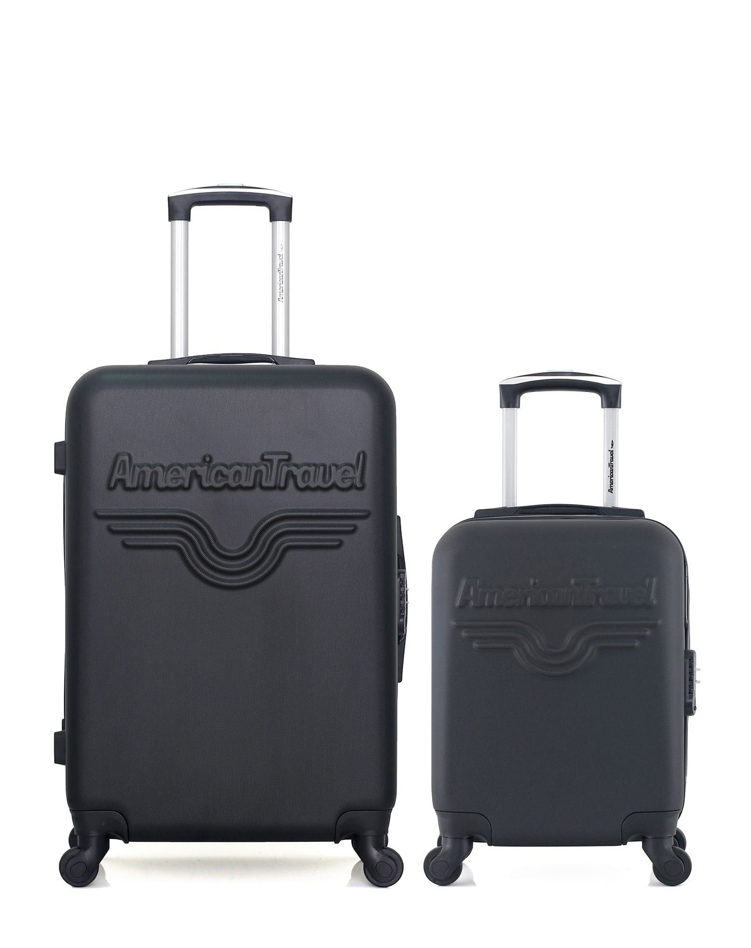 Valises Rigides Voyage Set 3 Valises NEWTECK Rigides 4 Roues - Cabine 53cm Moyenne 63cm Trousse Toilette - Bleu Valises Légères Résistantes