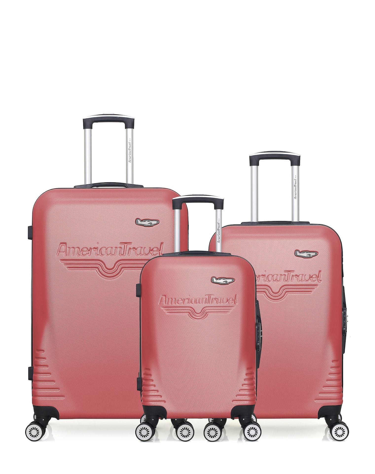 AMERICAN TRAVEL - LOT DE 3 - Valises grand format, weekend et cabine DC
