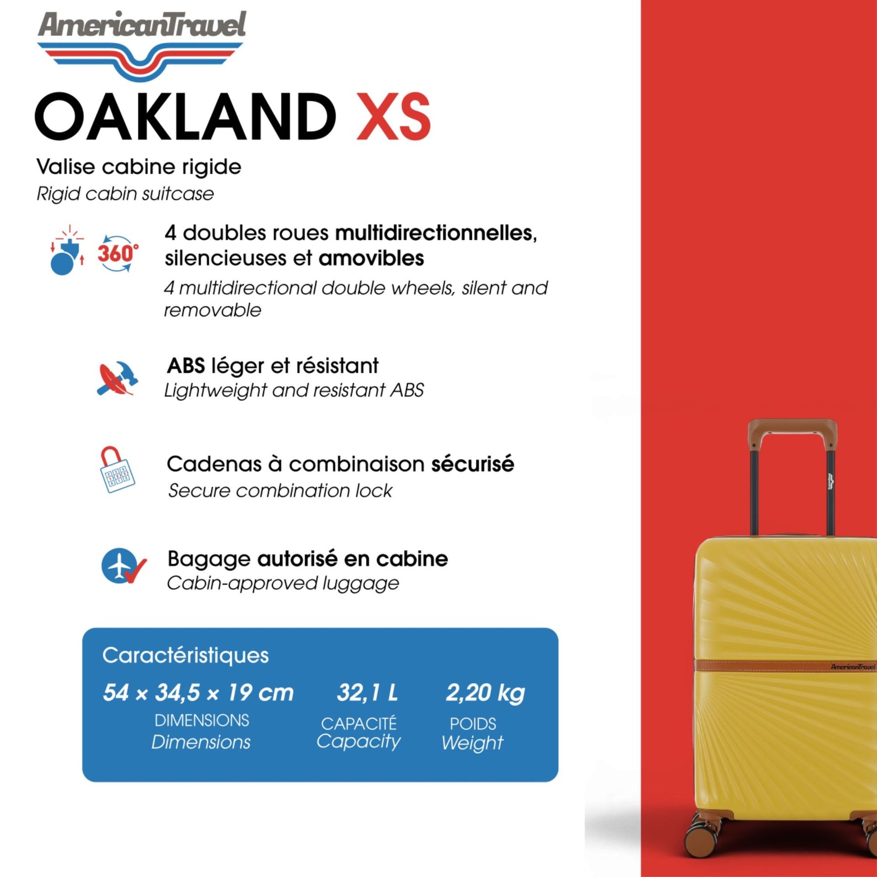 Valise Cabine Rigide XS OAKLAND