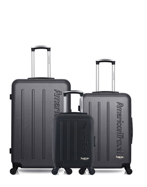 Lot de 3 Valises Rigides Grand Format, Taille Moyenne et Cabine XXS BRONX