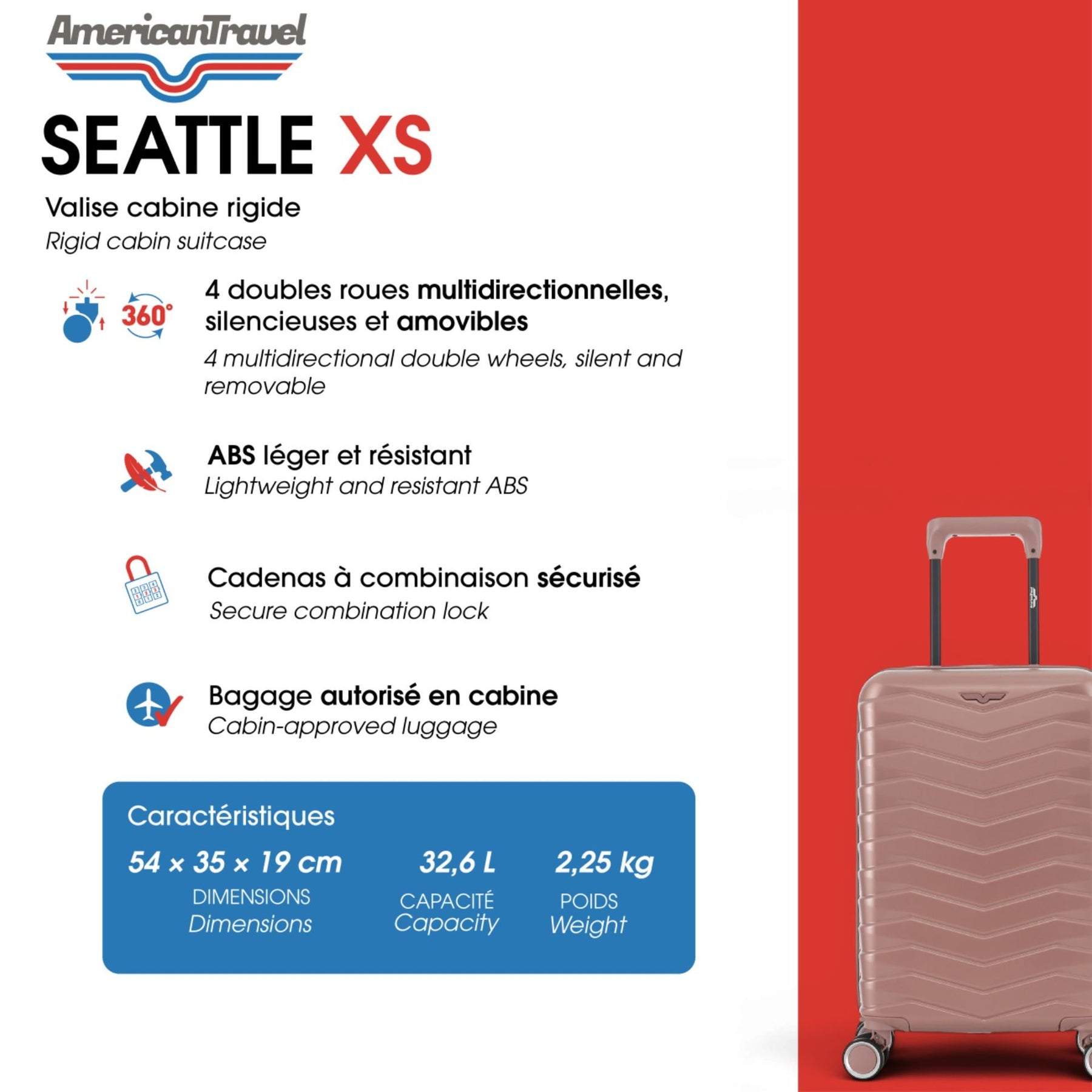 Valise Cabine XS Rigide SEATTLE