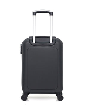 AnyZip Valise Cabine + Sac + Trousse ABS 4 Roulettes - Set Voyage Ultra-léger Noir Marron